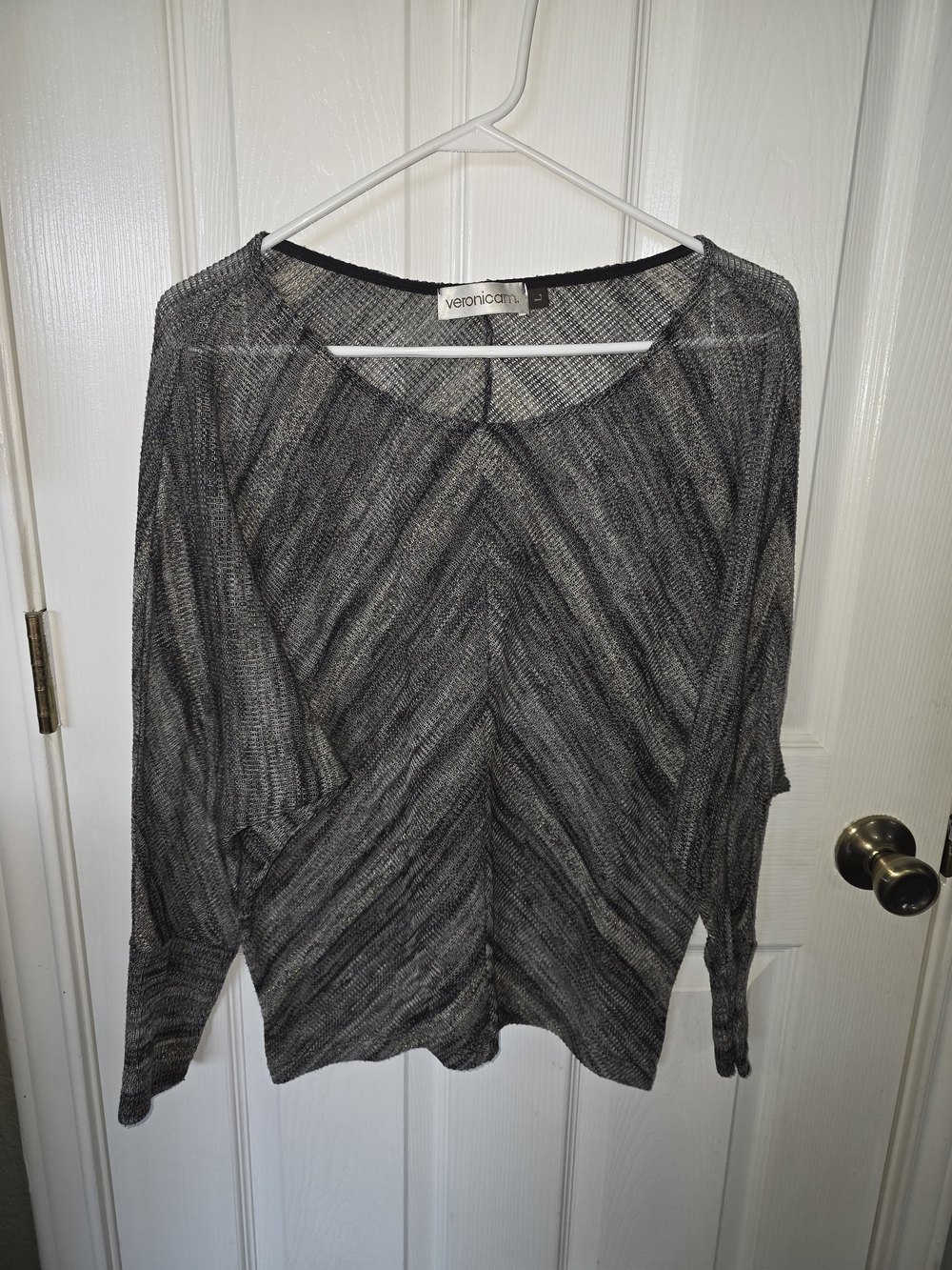 Veronica M. Gray Knit Women's Top